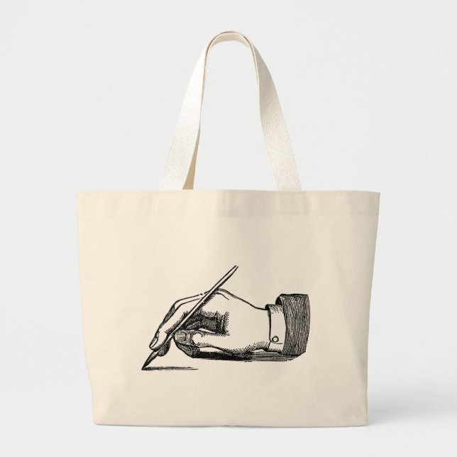 Bolso De Tela Gigante Escribiendo mano Totebag (Frente)