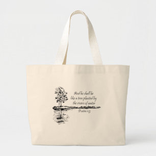 Bolso De Tela Gigante Escritura alentadora Salmo 1:3