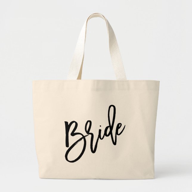 Bolso De Tela Gigante Escritura negra de la novia (Frente)