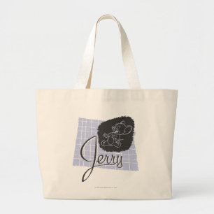 Bolso De Tela Gigante Escritura negra y azul de Jerry
