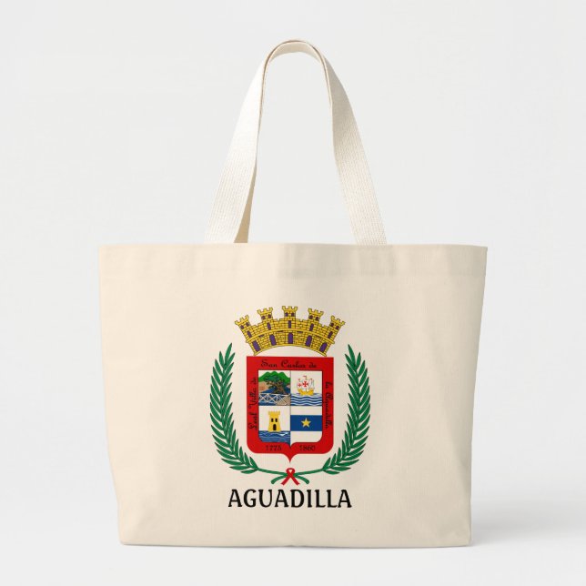 Bolso De Tela Gigante Escudo de armas de Aguadilla, Puerto Rico (Frente)
