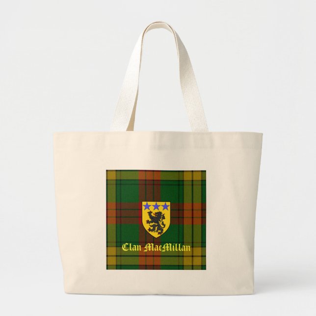 Bolso De Tela Gigante Escudo de armas de MacMillan Tartán (Frente)