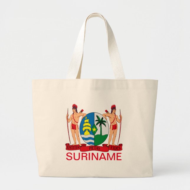 Bolso De Tela Gigante Escudo de armas de Suriname (Frente)