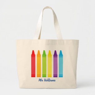 Bolso De Tela Gigante Escuela de Personalizado Cute Crayon Kindergarten
