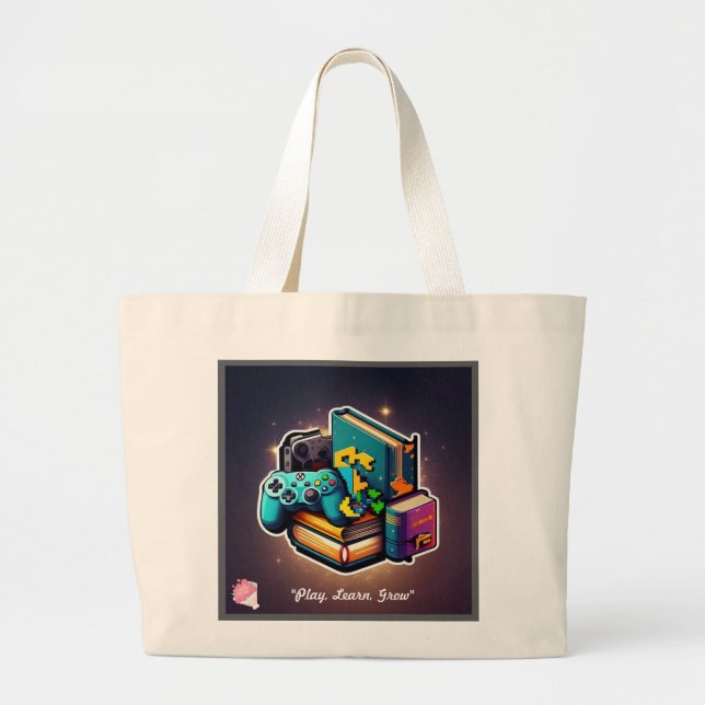 Bolso De Tela Gigante "Esfera Académica: Juega. Aprende. Crecer". (Frente)