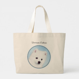 Bolso De Tela Gigante Eskimo Estadounidense Eskie Puppy Pintando Cute Do