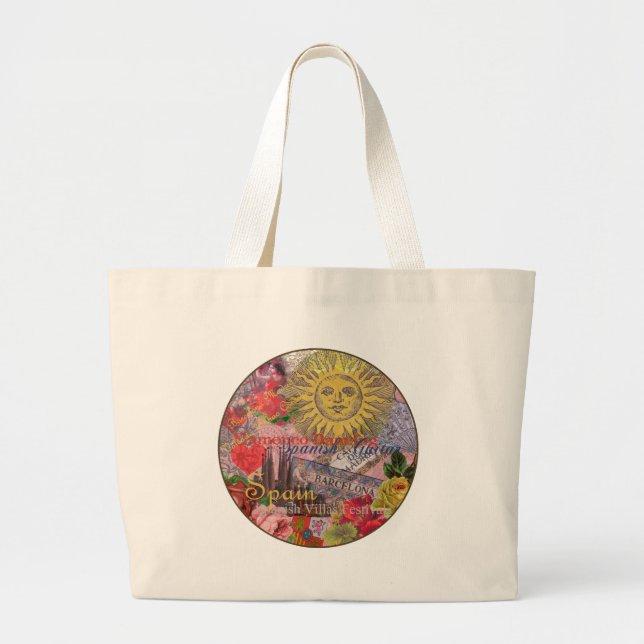 Bolso De Tela Gigante España Sunshine vacaciones españolas de viajes (Frente)