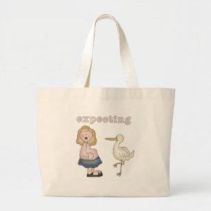 Bolso De Tela Gigante Esperando bebé - Camisetas de cigüeña y regalos