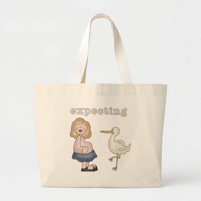 Bolso De Tela Gigante Esperando bebé - Camisetas de cigüeña y regalos (Frente)