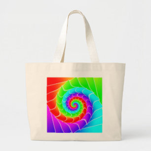 Bolso De Tela Gigante Espiral arcoiris ( puede agregar palabras )