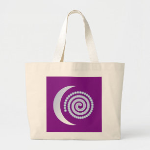 Bolso De Tela Gigante Espiral de luna plateada sobre morado