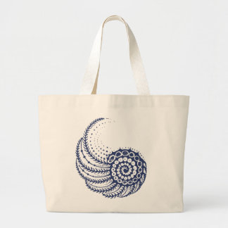 Bolso De Tela Gigante Espiral orgánica en azul