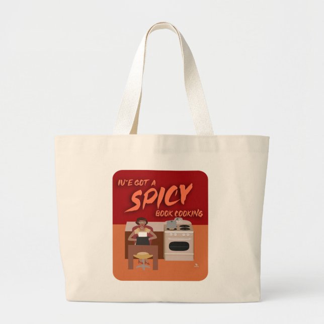 Bolso De Tela Gigante Esposa escritora retro esposa de libro de Spicy Co (Frente)