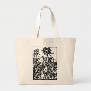Bolso De Tela Gigante Esqueleto y rosas antiguos Totebag