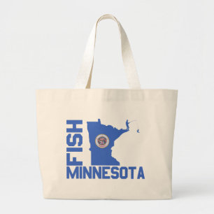 Bolso De Tela Gigante Esquema de estado de Pescado Minnesota