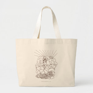 Bolso De Tela Gigante Esquema de Tom y Jerry