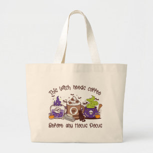 Bolso De Tela Gigante Esta bruja necesita café