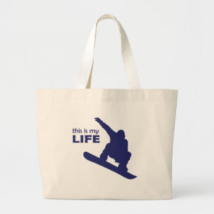 Bolso De Tela Gigante Esta es mi vida (Snowboarding)