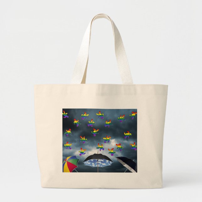 Bolso De Tela Gigante ¡Está lloviendo a hombres! (Frente)