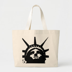 Bolso De Tela Gigante Estatua de la Libertad del Pop blanco y negro
