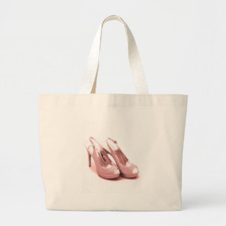 Bolso De Tela Gigante Estiletes rosados fabulosos del purpurina