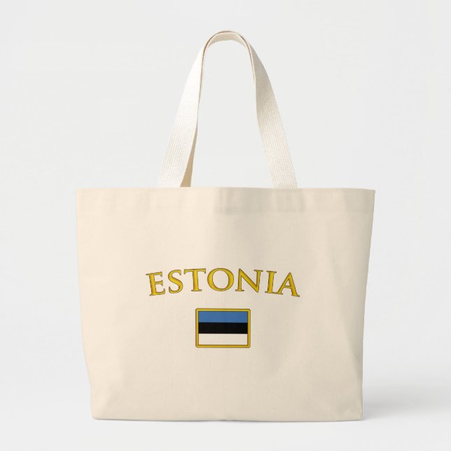 Bolso De Tela Gigante Estonia de oro (Frente)