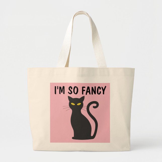 BOLSO DE TELA GIGANTE ESTOY TAN FANTÁSTICO TOTES DE GATO (Frente)