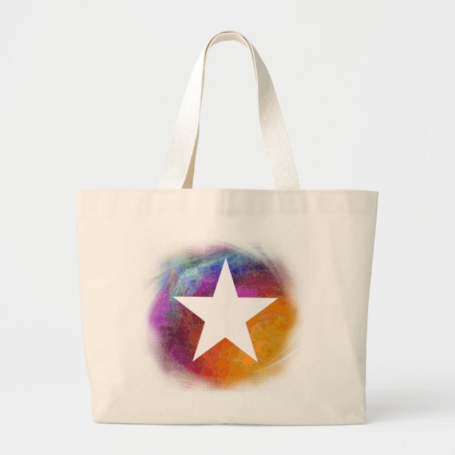 Bolso De Tela Gigante Estrella blanca (Frente)