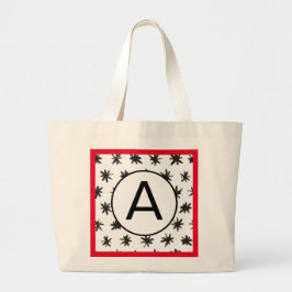 Bolso De Tela Gigante ESTRELLAS DE DIBUJO DE MANO INTIAL personalizado C