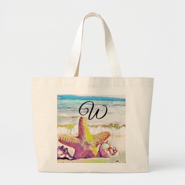 Bolso De Tela Gigante Estrellas de estrellas amarillas rosadas de dibujo (Frente)