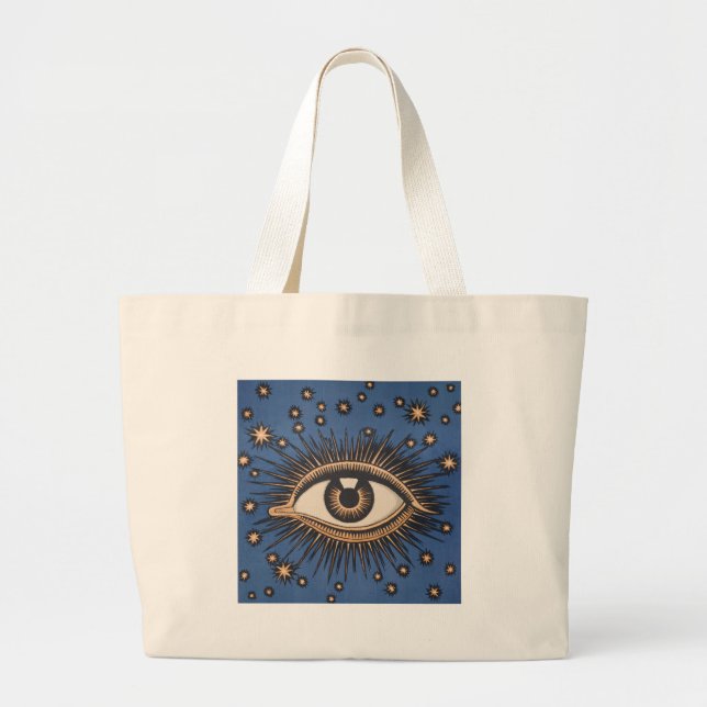 Bolso De Tela Gigante Estrellas oculares Luna Celeste Nouveau (Frente)