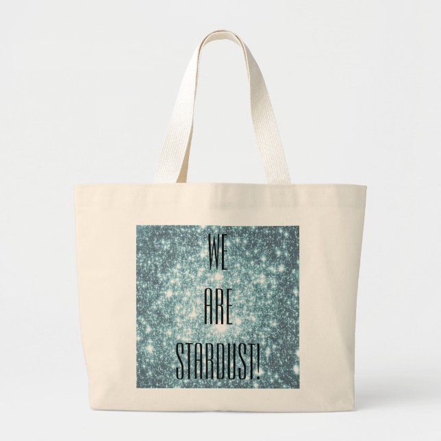 Bolso De Tela Gigante Estrellas Teal (Frente)