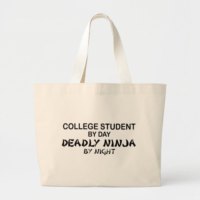 Bolso De Tela Gigante Estudiante universitario Ninja mortal por noche (Frente)