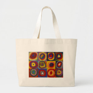 Bolso De Tela Gigante Estudio de color de los círculos cuadrados de Kand