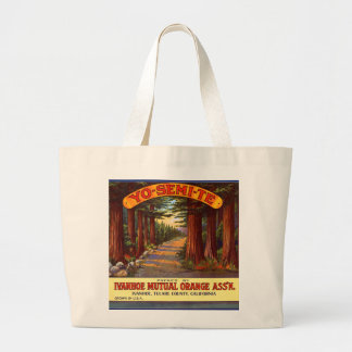 Bolso De Tela Gigante Etiqueta anaranjada de Yo-Semi-Te del vintage