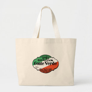 Bolso De Tela Gigante Etiqueta Conte Verde