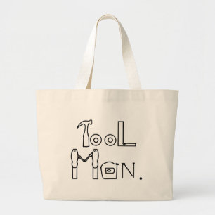 Bolso De Tela Gigante Etiquetas de dibujo de esquema del hombre de herra