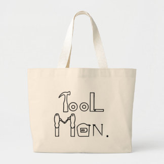 Bolso De Tela Gigante Etiquetas de dibujo de esquema del hombre de herra
