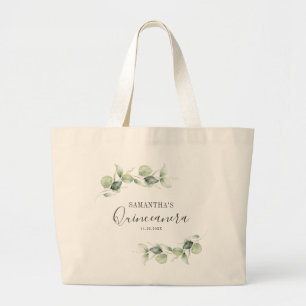 Bolso De Tela Gigante Eucalyptus 15º cumpleaños Quinceanera Keepsake