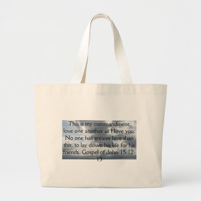 Bolso De Tela Gigante Evangelio del 15:12 de Juan - 13 (Frente)