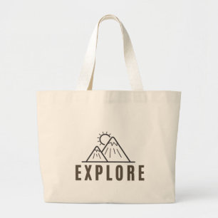 Bolso De Tela Gigante EXPLORE Vacation Travel Weekend Tote Bag 