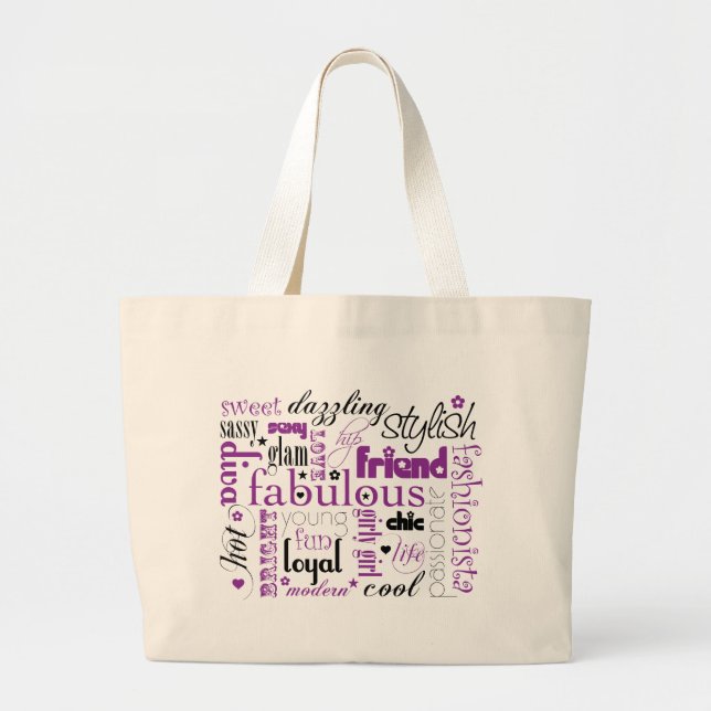 Bolso De Tela Gigante Fabulous Synonym Black Purple (Frente)