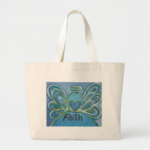 Bolso De Tela Gigante Faith Angel Word Art Tote Bag
