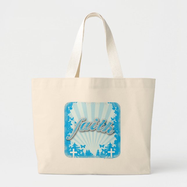 Bolso De Tela Gigante Faith Christian Statement Motivational Art Motto (Frente)