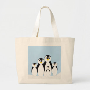 Bolso De Tela Gigante Familia Cute Penguin