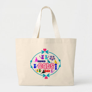 Bolso De Tela Gigante 😻 🐾 ↷ ❤ familia de gatos malvados Fabuloso Jumbo