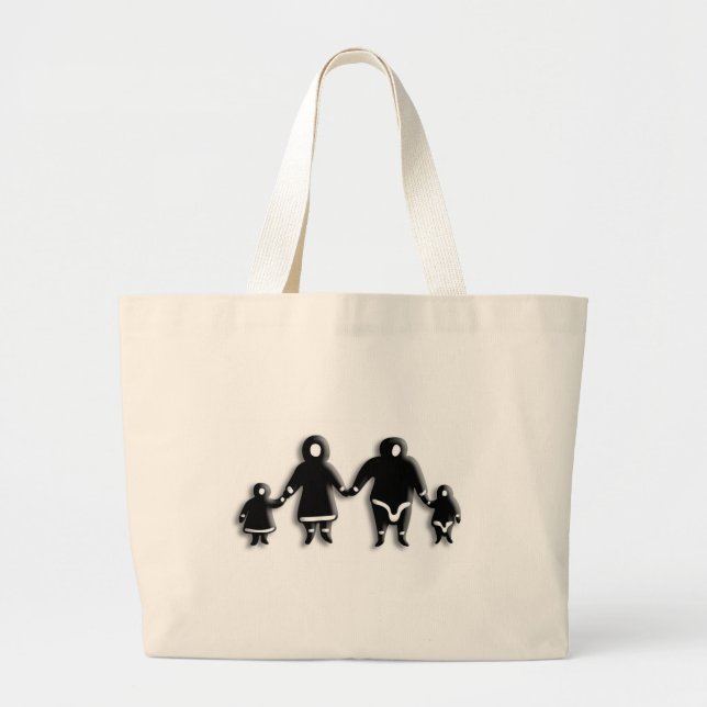 Bolso De Tela Gigante Familia esquimal (Frente)