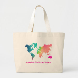 Bolso De Tela Gigante Family Vacation Custom Colorful World Map Mom