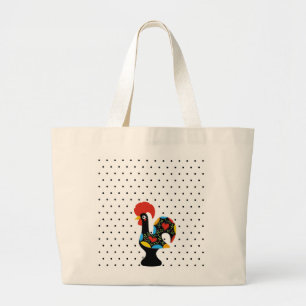 Bolso De Tela Gigante Famoso gallo de Barcelos Nr 09 - Puntos Polka