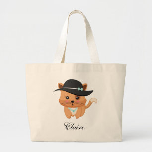 Bolso De Tela Gigante Fancy Cat con Gorra